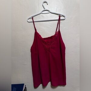 SHEIN Pink Lace Trim Cami Top